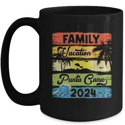 Family Vacation Punta Cana 2024 Summer Retro Sunset Mug | teecentury