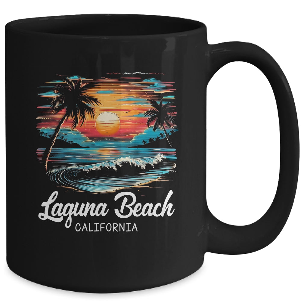 Family Vacation Retro Sunset California Laguna Beach Mug | teecentury