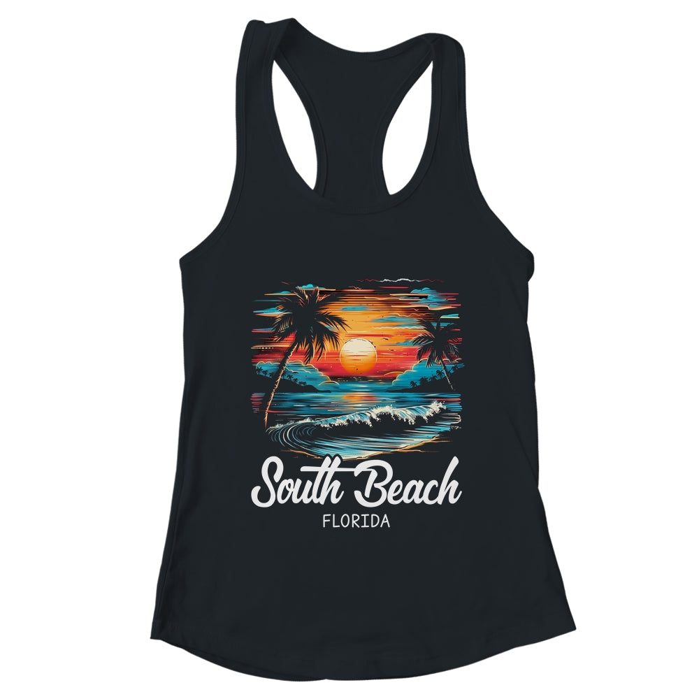 Family Vacation Retro Sunset Florida South Beach Shirt & Tank Top | teecentury