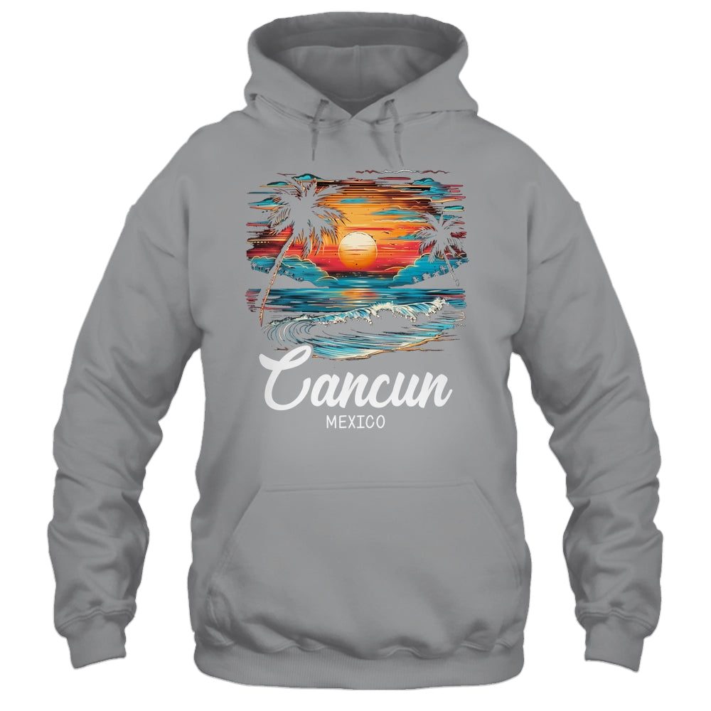 Family Vacation Retro Sunset Mexico Cancun Shirt & Tank Top | teecentury