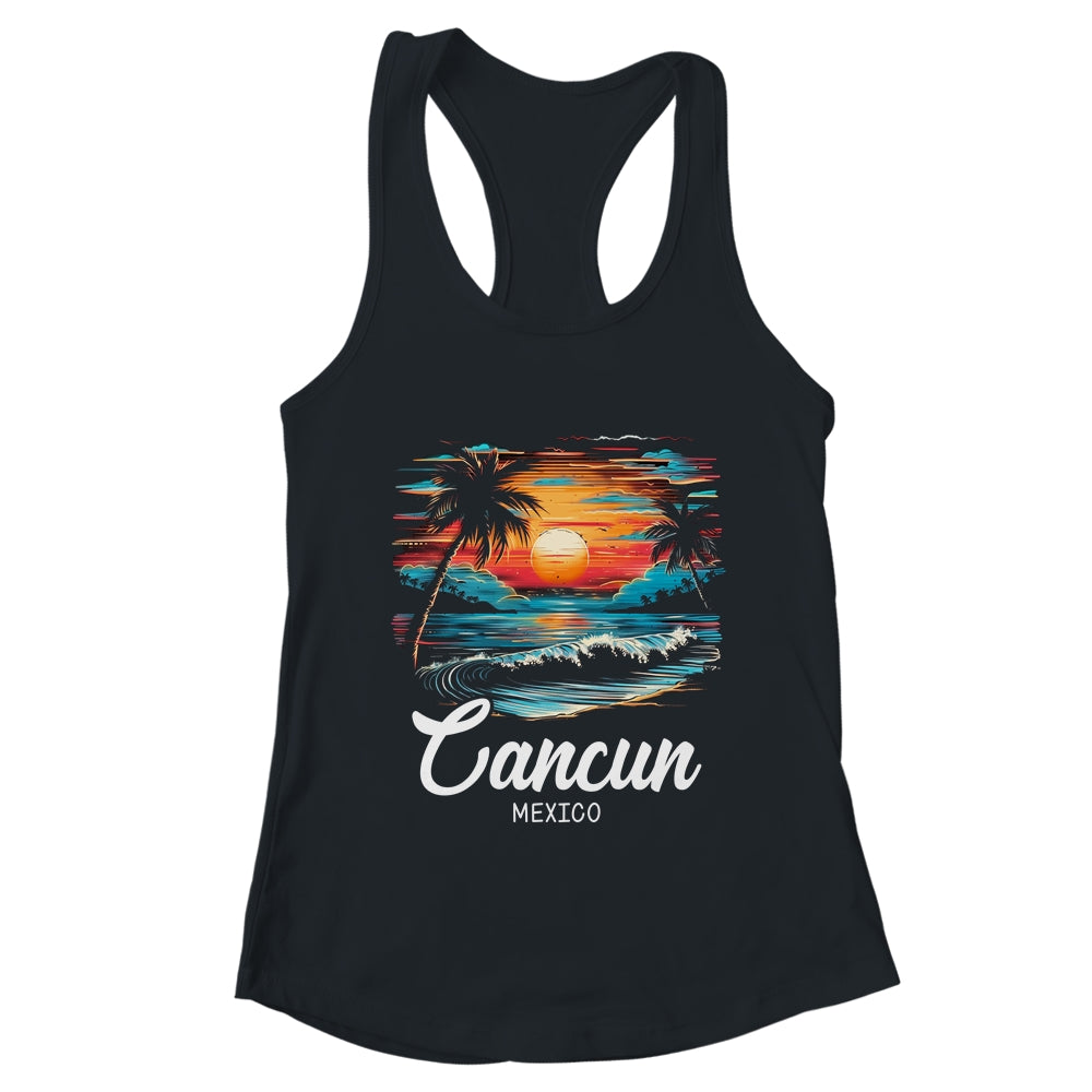 Family Vacation Retro Sunset Mexico Cancun Shirt & Tank Top | teecentury
