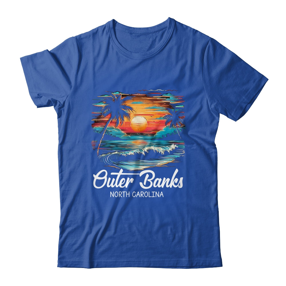 Family Vacation Retro Sunset North Carolina Outer Banks Shirt & Tank Top | teecentury