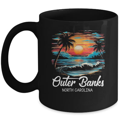 Family Vacation Retro Sunset North Carolina Outer Banks Mug | teecentury