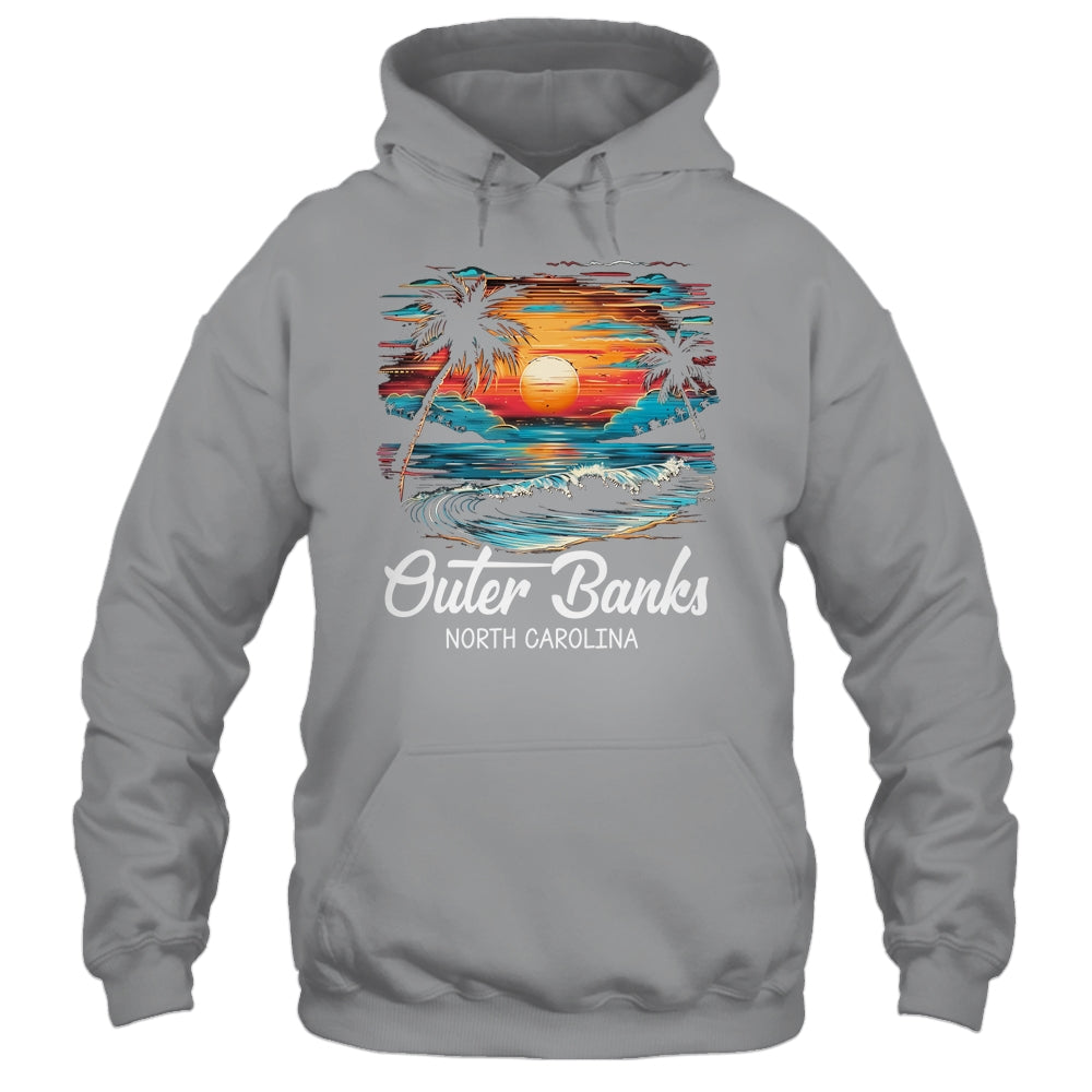 Family Vacation Retro Sunset North Carolina Outer Banks Shirt & Tank Top | teecentury