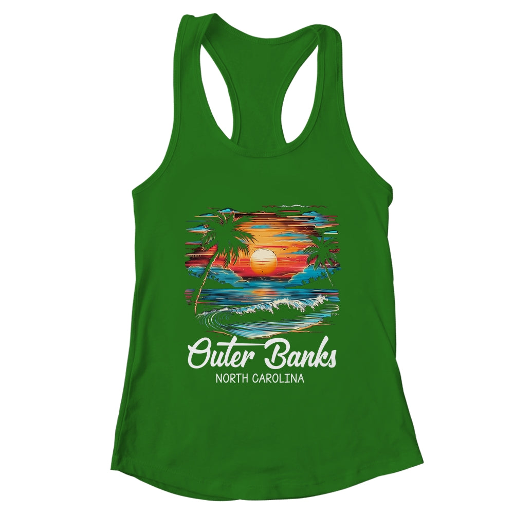 Family Vacation Retro Sunset North Carolina Outer Banks Shirt & Tank Top | teecentury