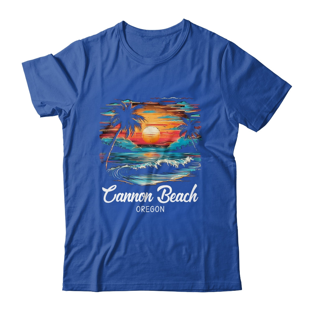 Family Vacation Retro Sunset Oregon Cannon Beach Shirt & Tank Top | teecentury