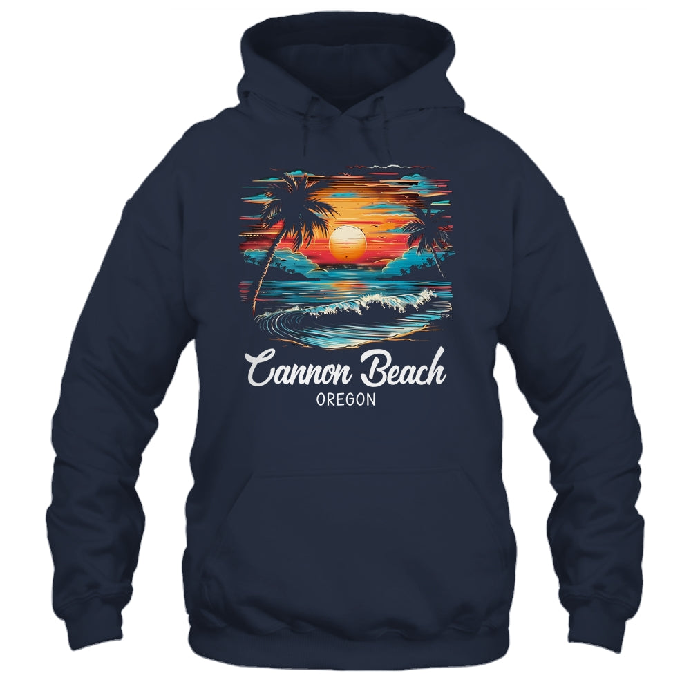 Family Vacation Retro Sunset Oregon Cannon Beach Shirt & Tank Top | teecentury