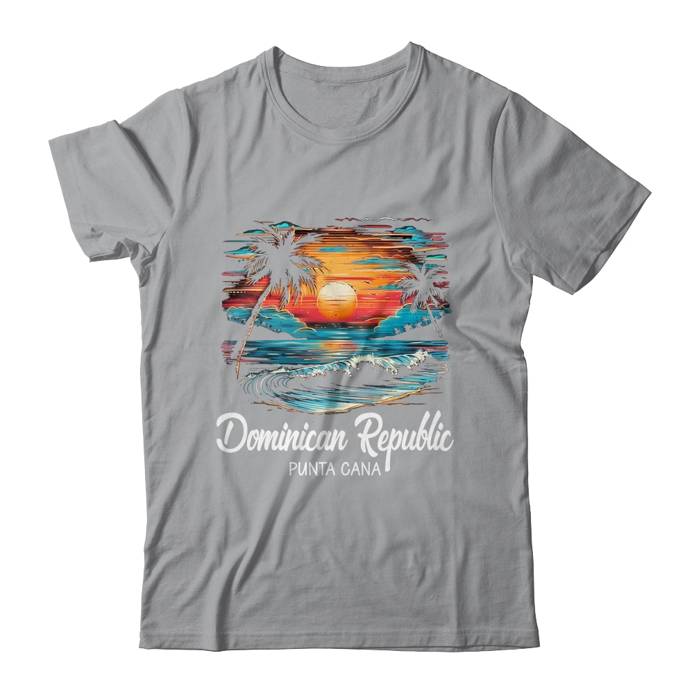 Family Vacation Retro Sunset Punta Cana Dominican Republic Shirt & Tank Top | teecentury