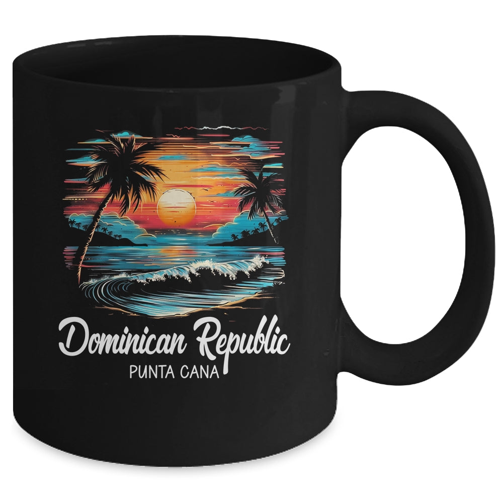 Family Vacation Retro Sunset Punta Cana Dominican Republic Mug | teecentury