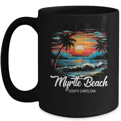 Family Vacation Retro Sunset South Carolina Myrtle Beach Mug | teecentury