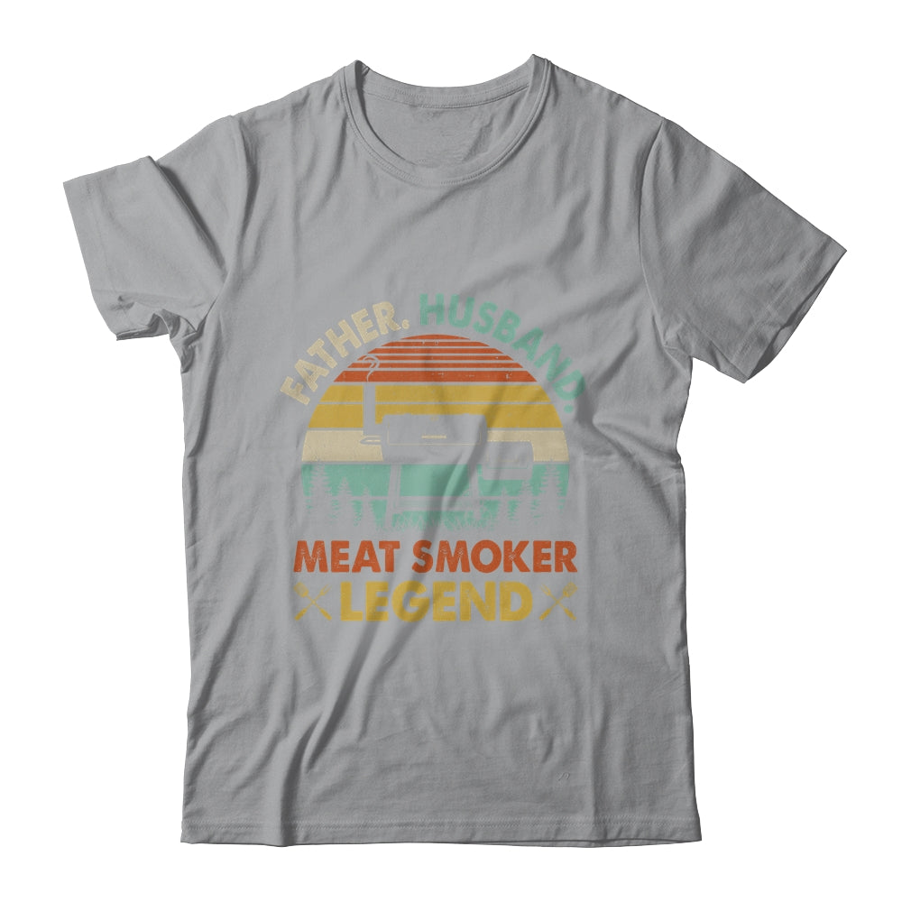 Smoking Meat Gifts for Men BBQ Smoker Grill Barbecue DAD Long Sleeve T-Shirt
