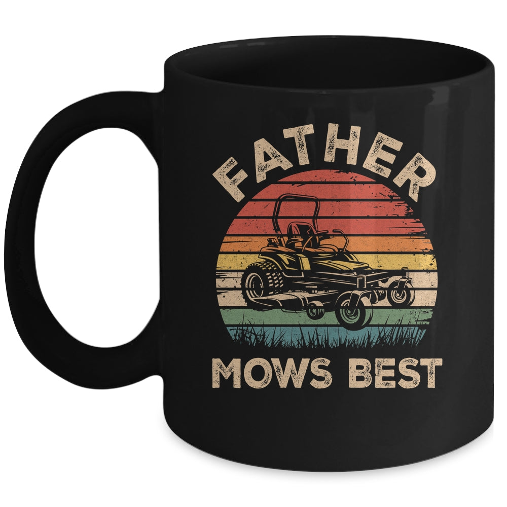 Father Mows Best Funny Fathers Day Dad Jokes Lawn Mowing Mug | teecentury