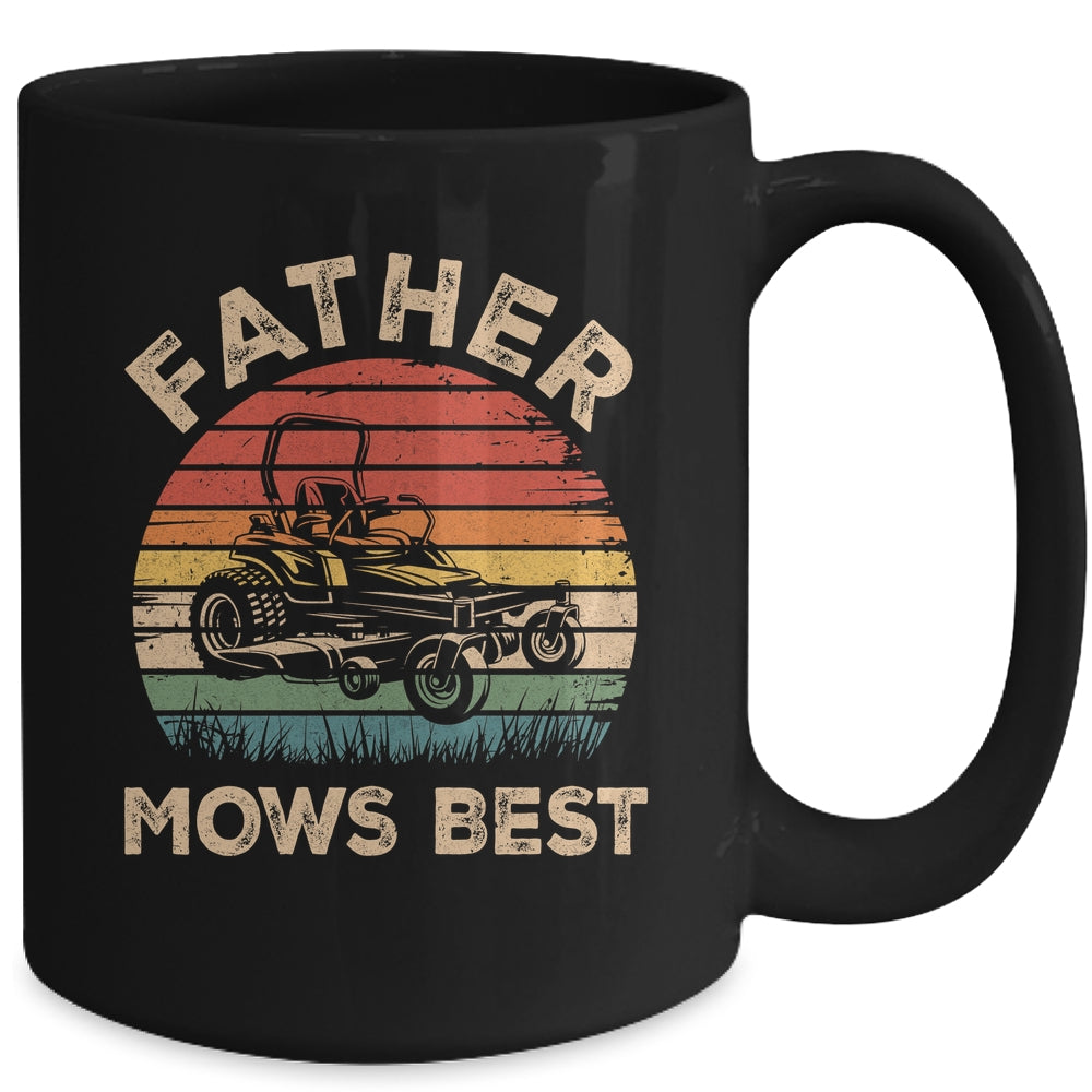Father Mows Best Funny Fathers Day Dad Jokes Lawn Mowing Mug | teecentury