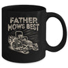 Father Mows Best Funny Fathers Day Dad Riding Mowing Lawn Mug | teecentury