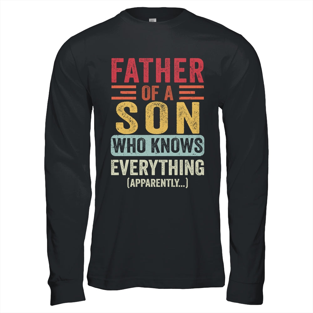 Father Son Knows Everything Funny Dad Fathers Day Vintage Shirt & Hoodie | teecentury