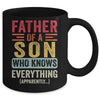 Father Son Knows Everything Funny Dad Fathers Day Vintage Mug | teecentury