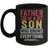 Father Son Knows Everything Funny Dad Fathers Day Vintage Mug | teecentury