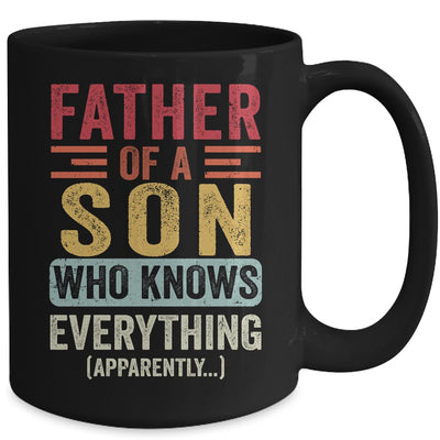 Father Son Knows Everything Funny Dad Fathers Day Vintage Mug | teecentury