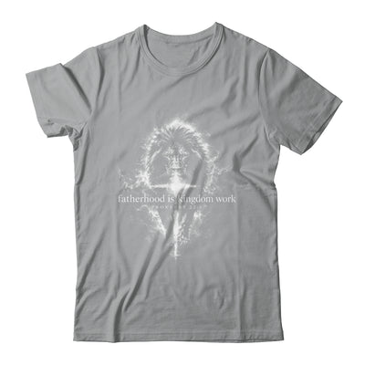 Fatherhood Is Kingdom Work Retro Faith Based Lion Cross Shirt & Hoodie | teecentury