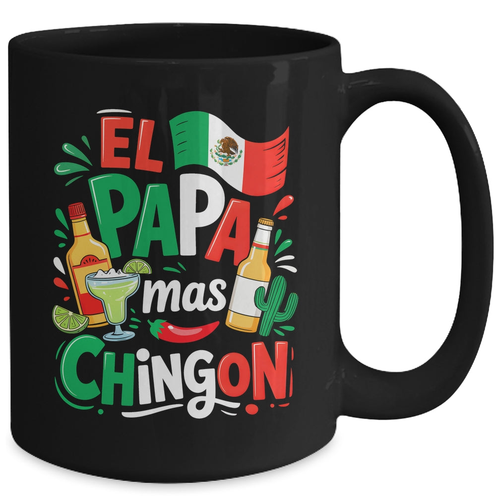 Fathers Day El Papa Mas Chingon Funny Mexican Dad Spanish Mug | teecentury