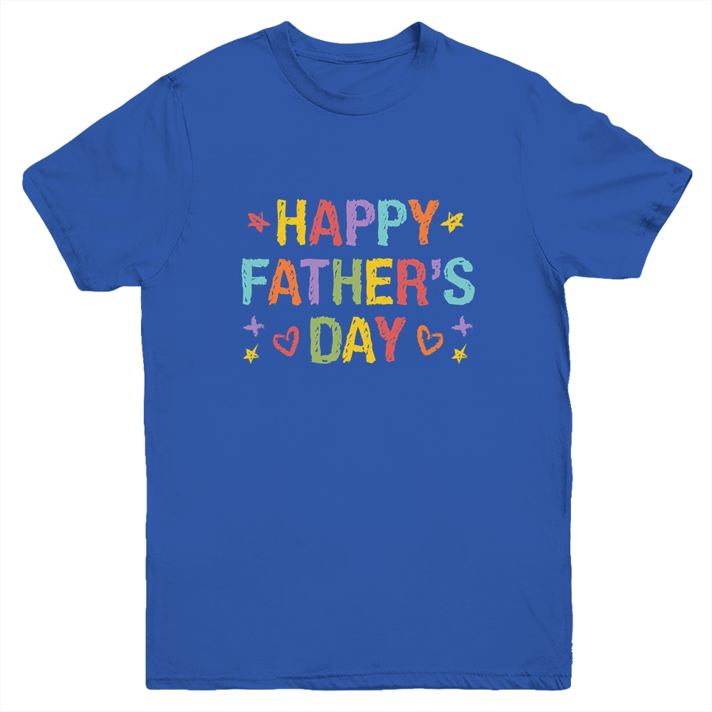 Fathers Day For Kids Boys Girls Happy Fathers Day Youth Shirt | teecentury