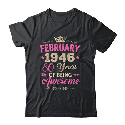 February 1946 80 Years Of Being Awesome Retro 80th Birthday Shirt & Tank Top | teecentury