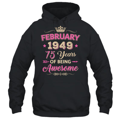 February 1949 75 Years Of Being Awesome Retro 75th Birthday Shirt & Tank Top | teecentury