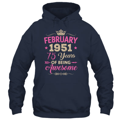February 1951 75 Years Of Being Awesome Retro 75th Birthday Shirt & Tank Top | teecentury