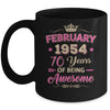 February 1954 70 Years Of Being Awesome Retro 70th Birthday Mug | teecentury