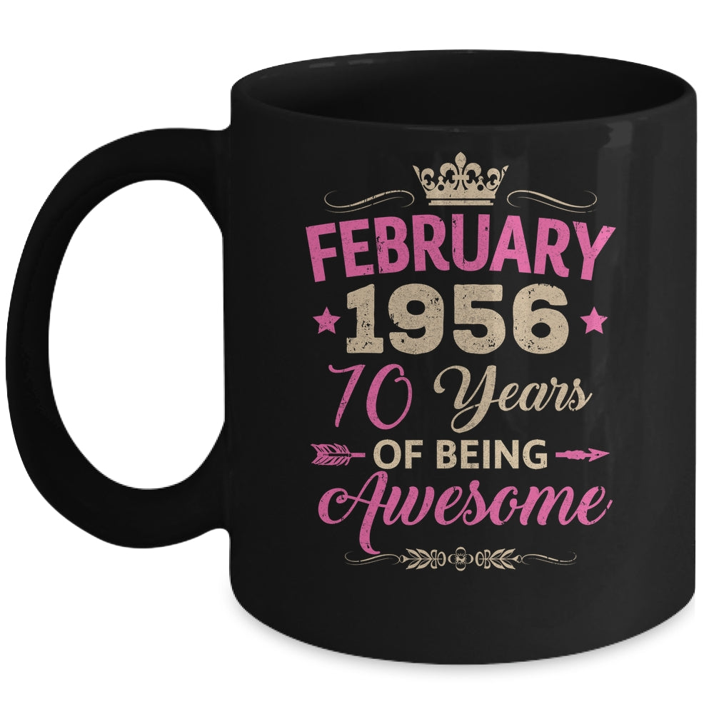 February 1956 70 Years Of Being Awesome Retro 70th Birthday Mug | teecentury