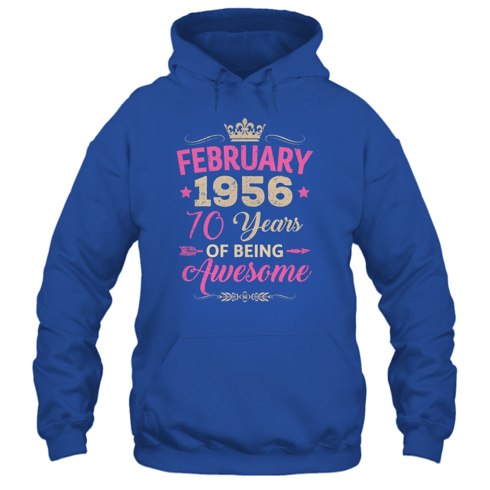 February 1956 70 Years Of Being Awesome Retro 70th Birthday Shirt & Tank Top | teecentury