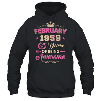 February 1959 65 Years Of Being Awesome Retro 65th Birthday Shirt & Tank Top | teecentury