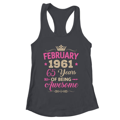 February 1961 65 Years Of Being Awesome Retro 65th Birthday Shirt & Tank Top | teecentury