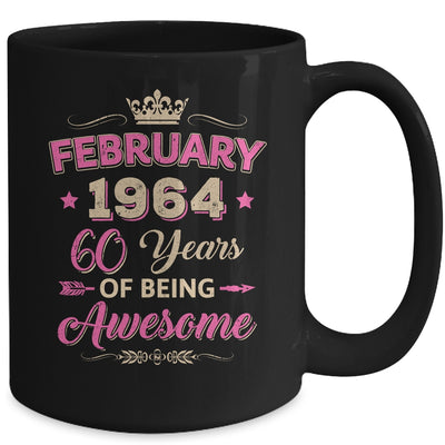 February 1964 60 Years Of Being Awesome Retro 60th Birthday Mug | teecentury