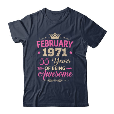 February 1971 55 Years Of Being Awesome Retro 55th Birthday Shirt & Tank Top | teecentury