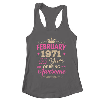 February 1971 55 Years Of Being Awesome Retro 55th Birthday Shirt & Tank Top | teecentury