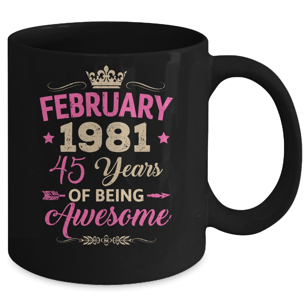 February 1981 45 Years Of Being Awesome Retro 45th Birthday Mug | teecentury