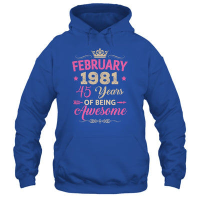 February 1981 45 Years Of Being Awesome Retro 45th Birthday Shirt & Tank Top | teecentury