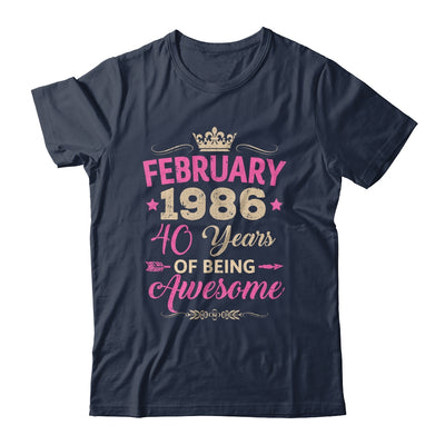 February 1986 40 Years Of Being Awesome Retro 40th Birthday Shirt & Tank Top | teecentury