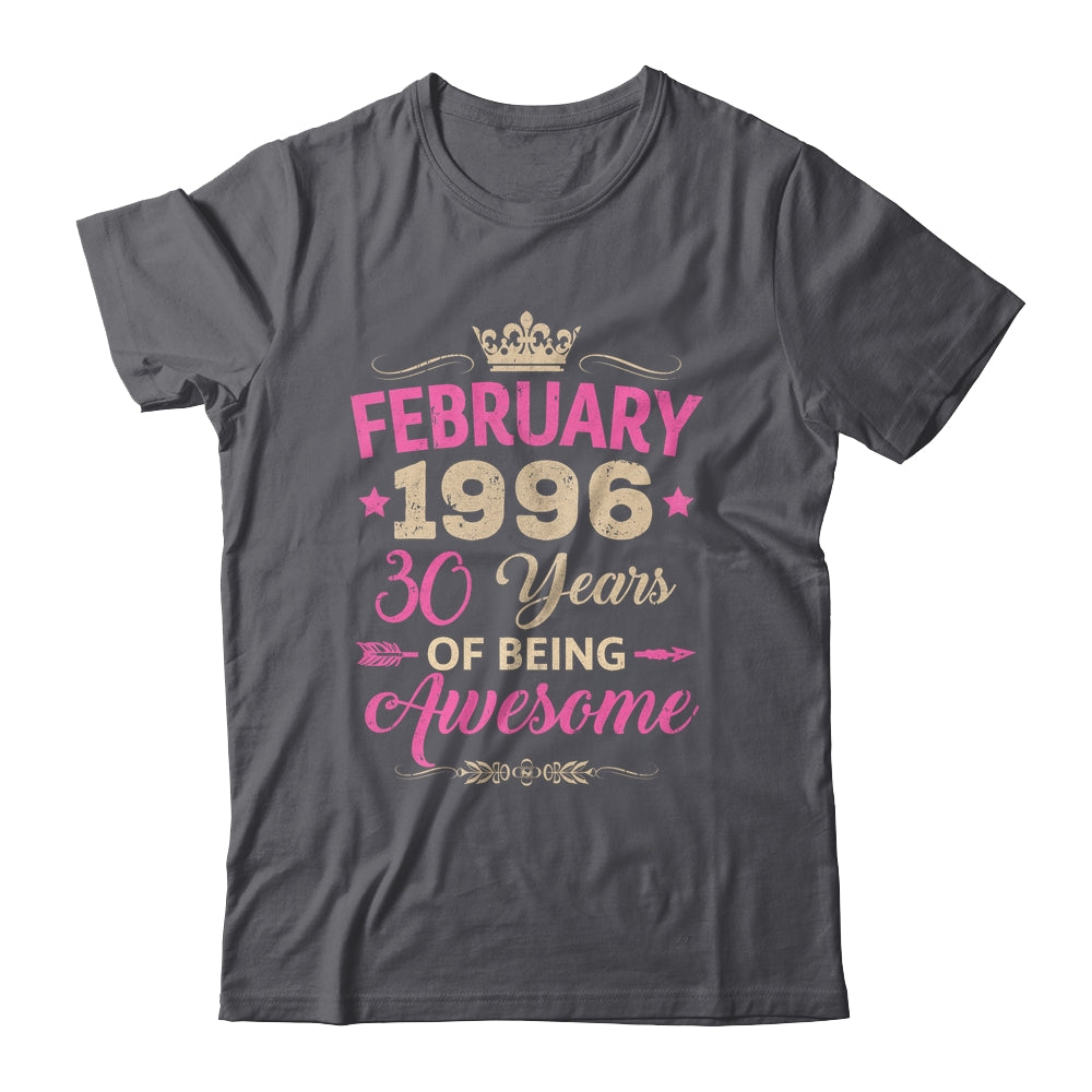 February 1996 30 Years Of Being Awesome Retro 30th Birthday Shirt & Tank Top | teecentury