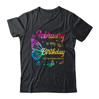 February Birthday For Women Girls Butterfly Tie Dye Theme Shirt & Tank Top | teecentury