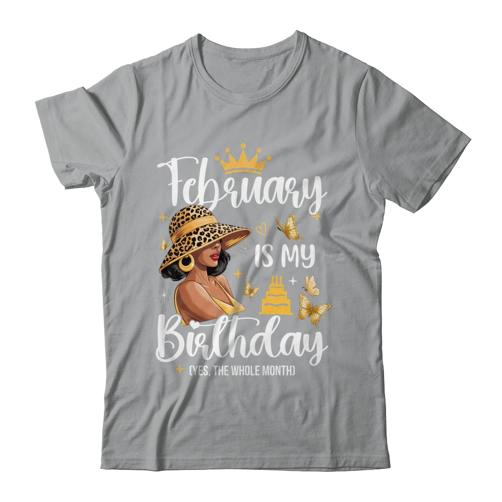 February Is My Birthday African American Woman Birthday Queen Shirt & Tank Top | teecentury