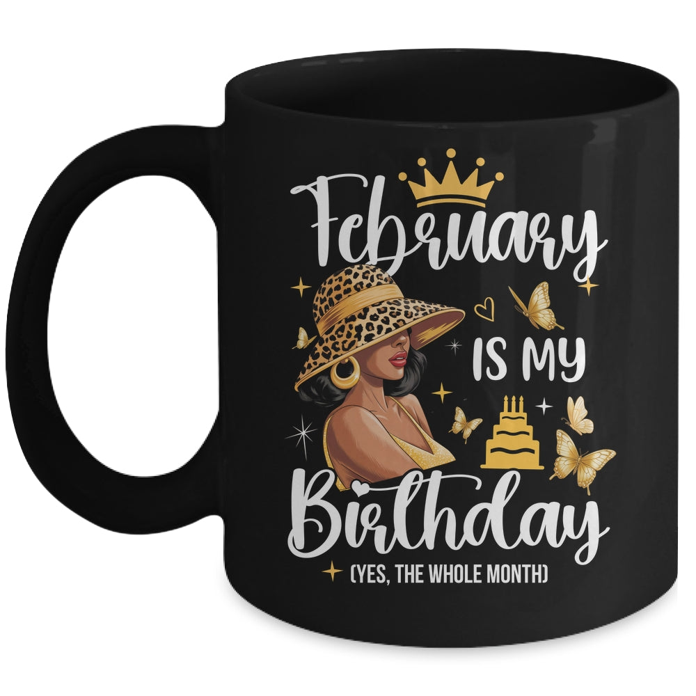 February Is My Birthday African American Woman Birthday Queen Mug | teecentury