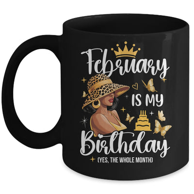 February Is My Birthday African American Woman Birthday Queen Mug | teecentury