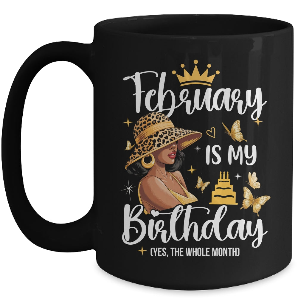 February Is My Birthday African American Woman Birthday Queen Mug | teecentury