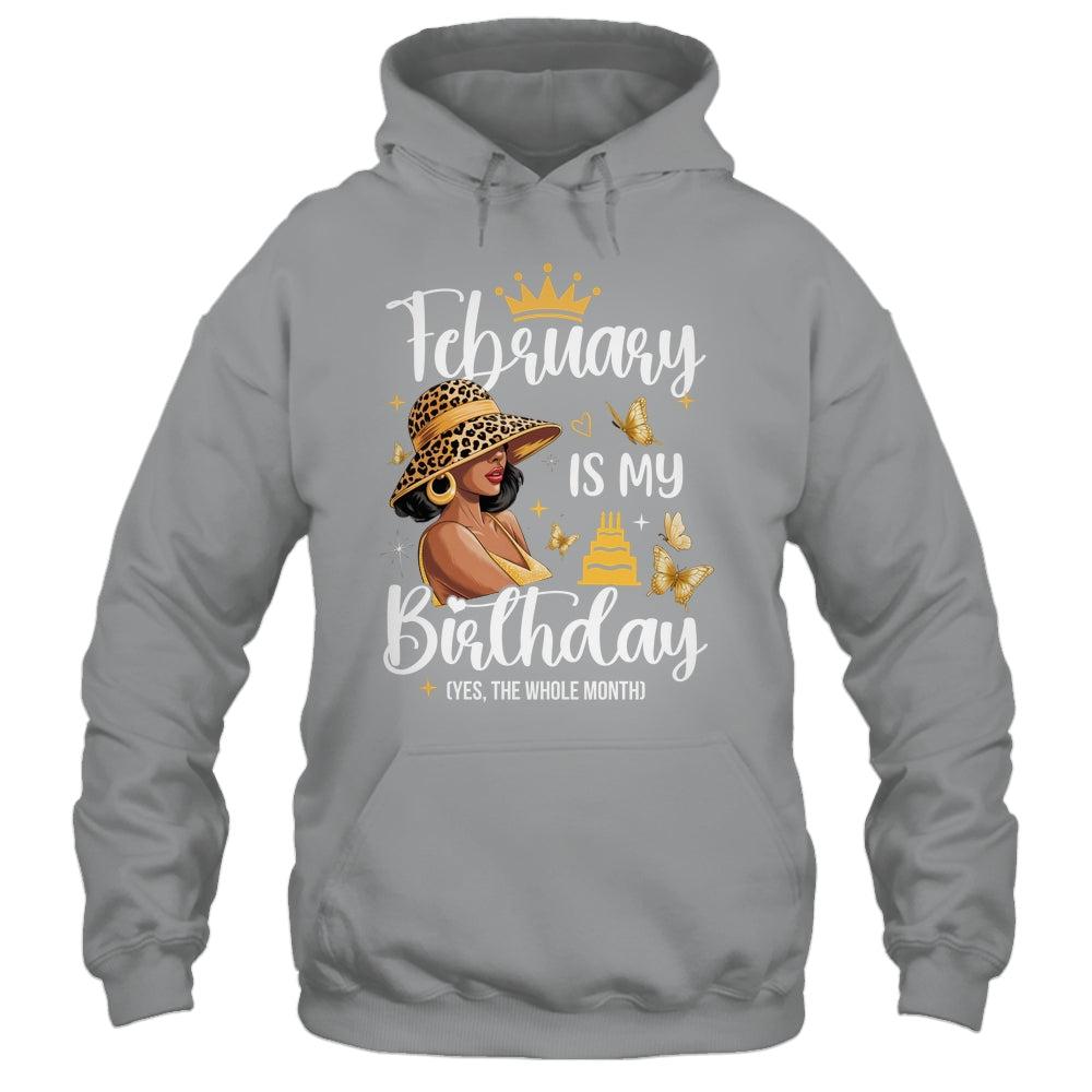 February Is My Birthday African American Woman Birthday Queen Shirt & Tank Top | teecentury