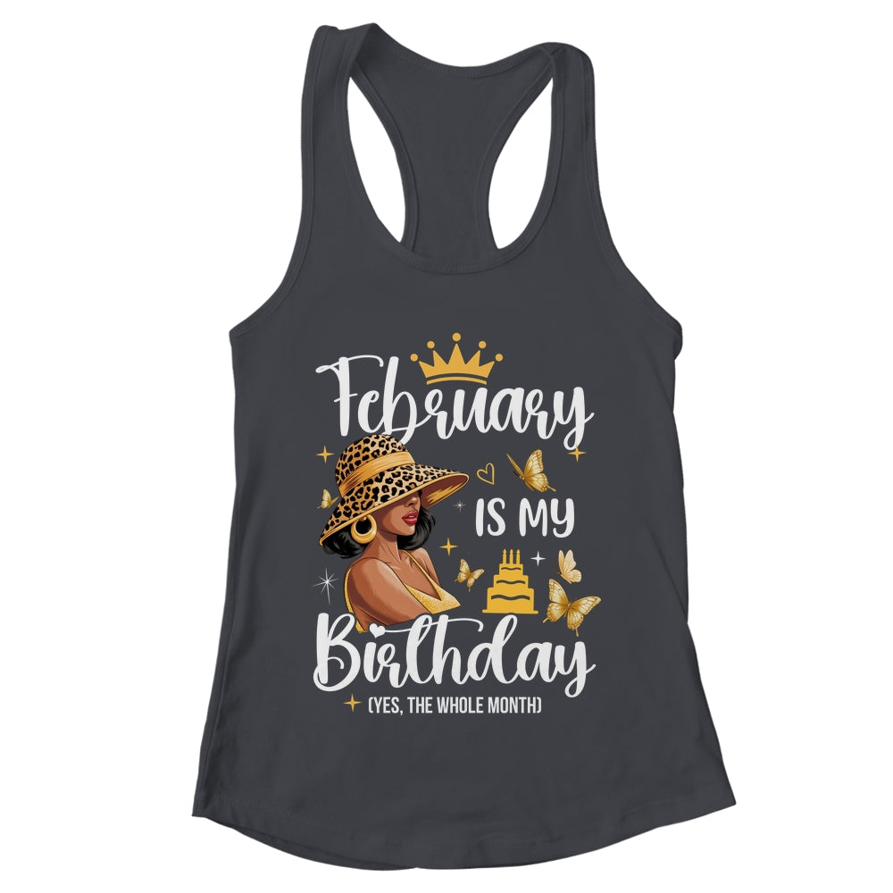 February Is My Birthday African American Woman Birthday Queen Shirt & Tank Top | teecentury