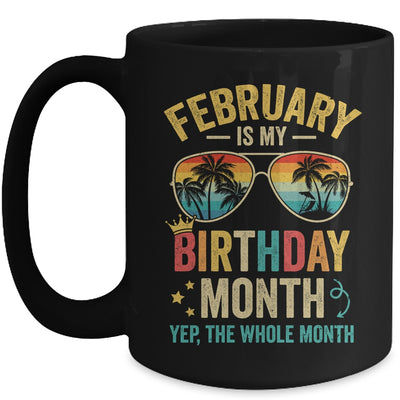 February Is My Birthday Retro Sunglasses Funny Birthday Mug | teecentury