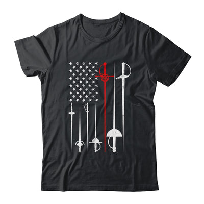 Fencing Art For Men Women American US Flag Fencing Coach Shirt & Hoodie | teecentury