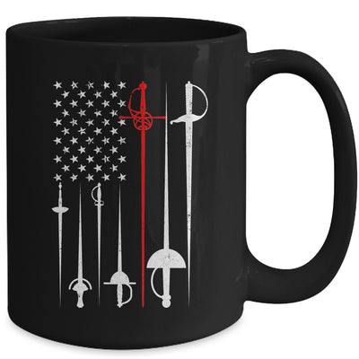 Fencing Art For Men Women American US Flag Fencing Coach Mug | teecentury